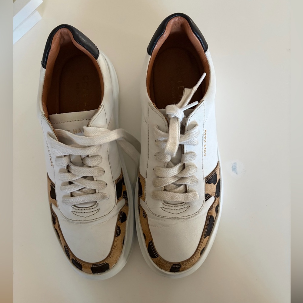 Cole Haan women's White and Brown Sneakers - Picture 4 of 9